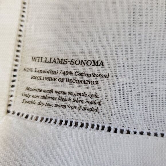 Williams-Sonoma Cheese Cocktail Napkins Linen Cotton Green Embroidered  *READ* - Picture 7 of 9